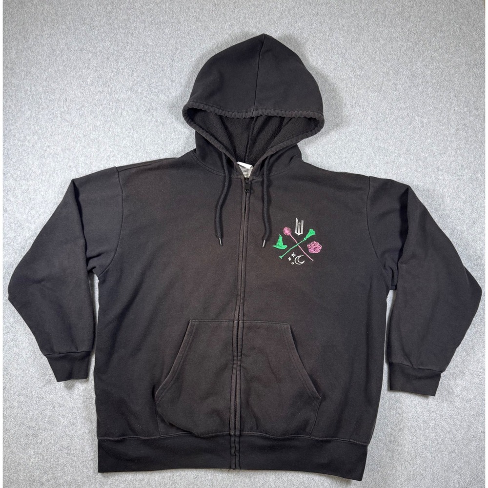 Wicked Hoodie Mens XXL Black Broadway Musical Embroidered Zip Up